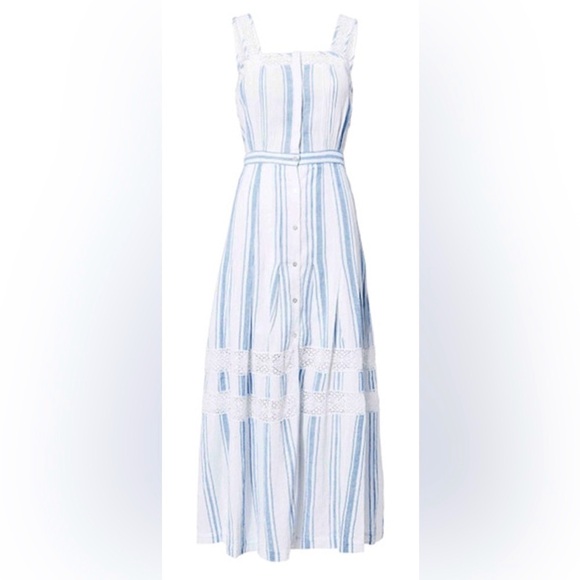 LoveShackFancy Dress M Eve Striped Maxi Prairie Dress $295 - Picture 8 of 15